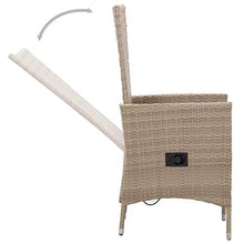 SKM Set da Pranzo da Giardino 9 pz con Cuscini in Polyrattan Beige-6048