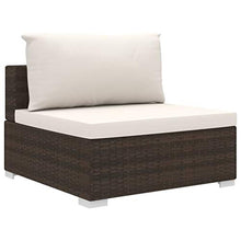 SKM Set Divani da Giardino 9 pz con Cuscini in Polyrattan Marrone (79.05kg)