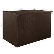 vidaXL Contenitore per Esterni in Polyrattan Marrone Portaoggetti Cassa Baule