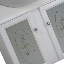 Base con lavabo da bagno design provenzale con vetro decorato opaco