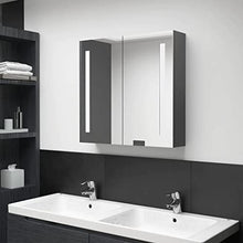vidaXL Armadietto Bagno con Specchio e Luci LED con Ante e Ripiani Interni Elegante Moderno Funzionale Mobiletto Pensile 60x14x62 cm MDF e Melamina