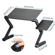 Mbuynow Supporto Alluminio Notebook Tavolino PC Pieghevole Notebook Computer Supporto per PC Portatile da Letto, Divano, Scrivania