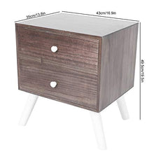 Comodino da notte per camera da letto, tavolino ausiliare in stile retrò con 2 cassetti, 43 x 35 x 50 cm