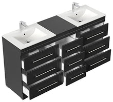 Mobile bagno a terra Cosmo Modern nero satinato