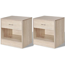 Kshzmoto Comodo Comodino per Camera da Letto in 2 Pezzi, Comodino in Particelle di Rovere Set da 2 Pezzi 36,5 x 30,5 x 38 cm (Lunghezza x Larghezza x Altezza) -con 1 cassetto