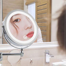 CRYPY Specchio per Il Trucco LED Montato a Parete da 8 Pollici 10X Ingranditore Touch Luminoso Regolabile Parete Specchi Doppio Lato Vanity Specchio