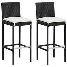 vidaXL Set Bar da Giardino 3 pz con Cuscini Polyrattan Nero