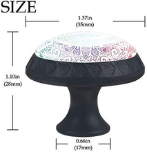 Fiore Mandala Design in stile orientale Pomelli per Porta Set di 4 Pomelli per Mobili Manopole per Cassetti Cucina Armadio Vetro