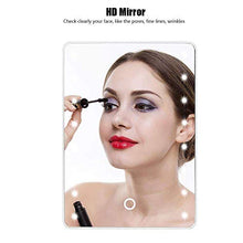 Yuyanshop Specchio da trucco illuminato a LED, interruttore touch screen, specchio da trucco HD da tavolo con luce a LED