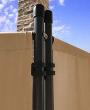QUICK STAR 2 Pezzi Paravento da Giardino 220 x 165 cm 4 parti pieghevole Divisorio in Tessuto Balcone Protezione della Privacy Beige