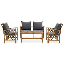 FAMIROSA Set Divani da Giardino 5 pz con Cuscini in Massello di Acacia-7994