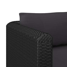 SKM Poltrona con Cuscini in Polyrattan Nero