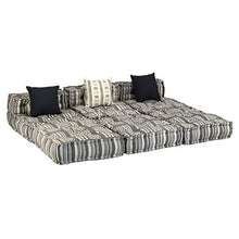 Tidyard Pouf Divano Letto Modulare a 3 Posti in Tessuto Patchwork,Divano in Tessuto,Divano Modulare,Divano con Penisola,Divano Angolare in Tessuto,Poltrona Letto in Tessuto