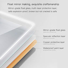 Specchio a Goccia d'Acqua a LED ， 50-80 cm Specchio da toeletta per Bagno Specchio da Parete Circolare Anti-Appannamento Specchio per Trucco dimmerabile con luci Tricolore Interruttore Touch Screen