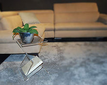 Slato tavolino portariviste. Comodino da Notte dal Design Moderno in plexiglass Trasparente Dagmar (30 × 30 × h42 cm)