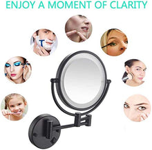 WZDD Specchio Trucco Ingranditore da Parete, Specchio Cosmetico Illuminato con Luce LED, Specchio da Bagno 10x Ingrandimento con Braccio Pieghevole Specchi per Radersi