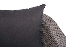 Mendler Salottino da Esterno HWC-J37 Intreccio polyrattan Acciaio Spun Poly Grigio Cuscini Antracite