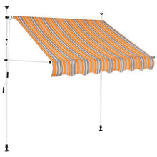vidaXL - Tenda da sole retrattile, funzionamento a mano, 100 cm, giallo e blu a righe