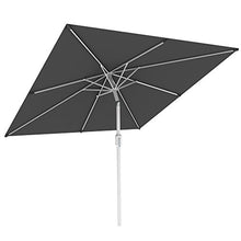 paramondo interpara Ombrellone da Giardino e Balcone 3 x 3 m (Quadrato/Grigio) / Telaio (Bianco)