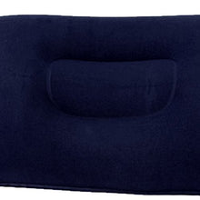 perfk Cuscinetto Rettangolare Gonfiabile, Cuscino di Viaggio, Cuscino Supporto della Testa per Campeggio, Spiaggia - Blu Scuro, 34x22cm
