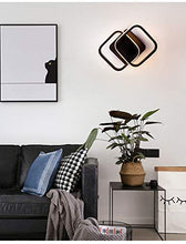 Osairous Plafoniera a LED, Lampada da soffitto moderna 22W, Lampadario nero acrilico a 2 LED quadrati, plafoniera da incasso per sala da pranzo, cucina studio, luce bianca fredda / 6000K Diametro 24CM