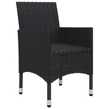 FAMIROSA Set da Bistrot per Giardino 3 pz in Polyrattan e Vetro Nero-8358