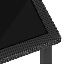 vidaXL Tavolo da Pranzo da Giardino Nero 70x70x73 cm in Polyrattan