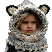 ASFD Cappello Invernale per Bambini con Sciarpa Tridimensionale a Prova di Freddo per Bambini Grigio