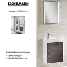 Fackelmann – Set di mobili da Bagno vadea Ospiti WC 3 Pezzi 45 cm Antracite Bianco con mobiletto da Bagno & Ceramica Bacino & LED Specchio Element