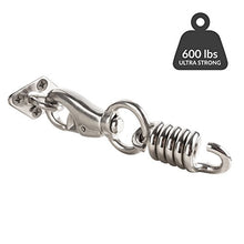 Ultra Forte Kit per Appendere Sedia Amaca 300 kg di Capienza, Ganci Resistenti per Amaca, la Molla in Acciaio Inossidabile per L'amaca, Gancio Girevole, Amaca al Soffitto + 4 Viti e un Appendiabiti