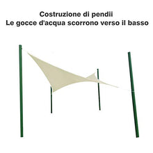 AWNIC Tenda Parasole per Esterni a Vela Impermeabile e Resistente Anti-ultravioletti Veranda per Balcone da Giardino Tenda da Sole Rettangolare Beige 3 x 3m