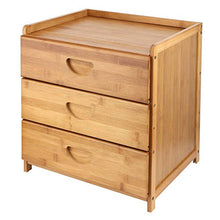 Console Notte con 3 Cassetti,Comodino da Letto Elegante,in Bambù,Tavolo Rivista,Comodino Camera da Letto,36x31x40 cm