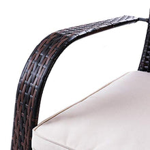 COSTWAY Poltrona da Giardino in Rattan con Cuscino Sedia da Esterno Balcone