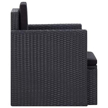 Goliraya Poltrona Cubo da Giardino per Esterno in Polyrattan Nero,Sedia da Giardino in Polyrattan Nero con Cuscini,Poltrona da Esterno in Rattan,Poltrona in Rattan 80 x 72 x 63 cm