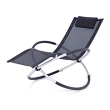 lilizhang A Dondolo Lounge Chair con poggiatesta Cuscino, Pieghevole Orbital Zero Gravity Rocker Lounger for Interni Esterni 180 kg capacità