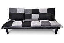 SAMIRA Divano Letto clic clac in Tessuto Grigio Scuro - Nero - Grigio Chiaro - Divanetto MOD. Russell