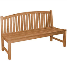 Bari - Panchina da giardino in legno massiccio di teak, senza braccioli