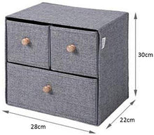MU - Cassettiera portaoggetti in tessuto, grande, 2 pezzi, per camera da letto, corridoio e camera dei bambini, grigio