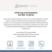 Planetmöbel Mobiletto da bagno in ceramica per ospiti, 50 cm (bianco opaco)