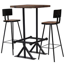 Tidyard Set 3 Pezzi: 1 Tavolo da Bar con 2 Sedie da Bar in Legno Massello di Mango 8455