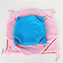 Amaca a Doppio Spessore in Peluche per criceti, Ratto, Scoiattolo, Uccello da Compagnia, Amaca Durevole Rosa 20 * 20 cm