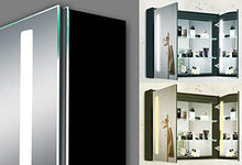 Lux-Aqua MBC10070DP Armadietto da Bagno, Alluminio, Nero/Specchio, 1000x700x135mm
