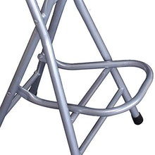 72cm Sgabelli da Bar Pieghevole Pieghevoli con Poggiapiedi,Sedia Alta in Metallo e Plastica,per Cucina Giardino Esterni Festa Sgabello Semicerchio(Blu/Rosso)