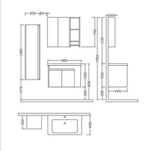 Homemania SNB-1170 Set Mobili Siena 80 da Bagno, Bianco, Legno, in MDF, Ceramica, Specchio, Metallo