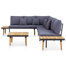SKM Set Divani da Giardino 5 pz con Cuscini Legno di Acacia Marrone (62.4kg)