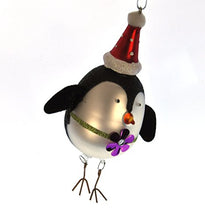 Painted Glass Girl Penguin Christmas Tree Decoration (15cm)