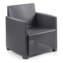 Salottino 4 Posti in plastica Simil Rattan per Esterno - Sal 001 (Antracite)