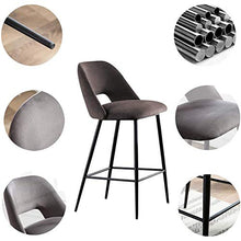 Y&MoD Sgabelli da Bar in Velluto Sedie Cucina Alta con Schienale e Gambe Metallo,Poggiapiedi Placcato Oro per Bar, Caffè,Carico massimo 130 kg/H