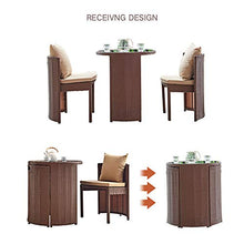 Aimir Set di Mobili da Giardino per Esterni, Set di 3 Pezzi di Tavolo Rotondo in Rattan E Sedia Set di Mobili per Esterni con Sedia Creativa di Moda,Nero