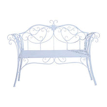 miozzi Panchina in Metallo da Giardino Bianco 134x51x89 cm